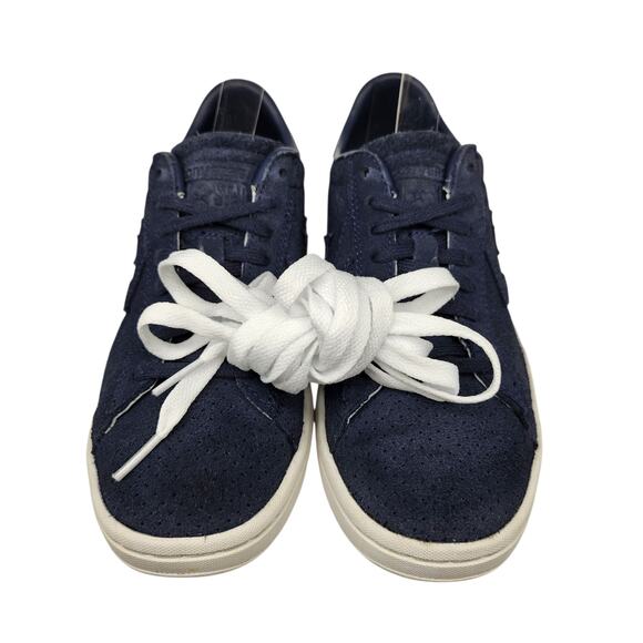 Converse Shoes Womens 6 Navy Blue Suede Leather Low Tops One Star Comfy Preppy - Picture 3 of 14